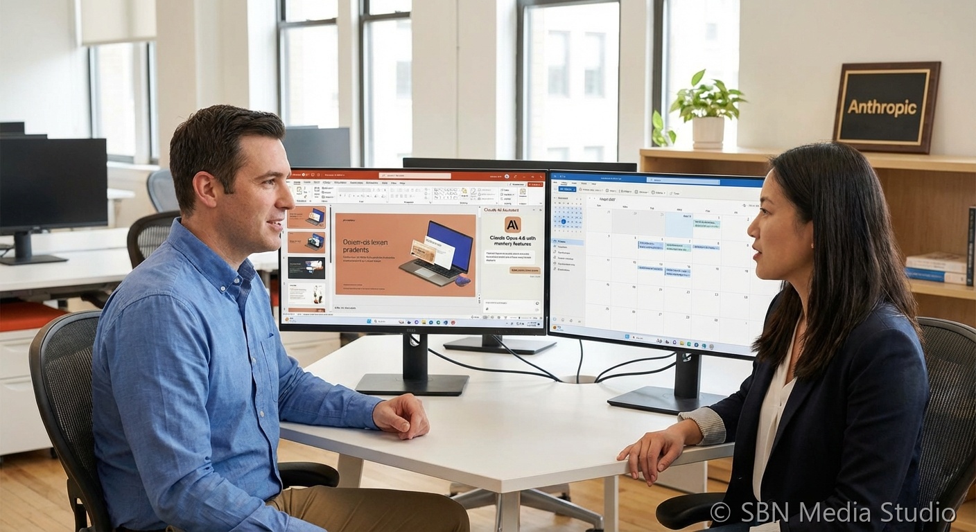 Laptop displaying productivity software representing Claude integration with Microsoft Office