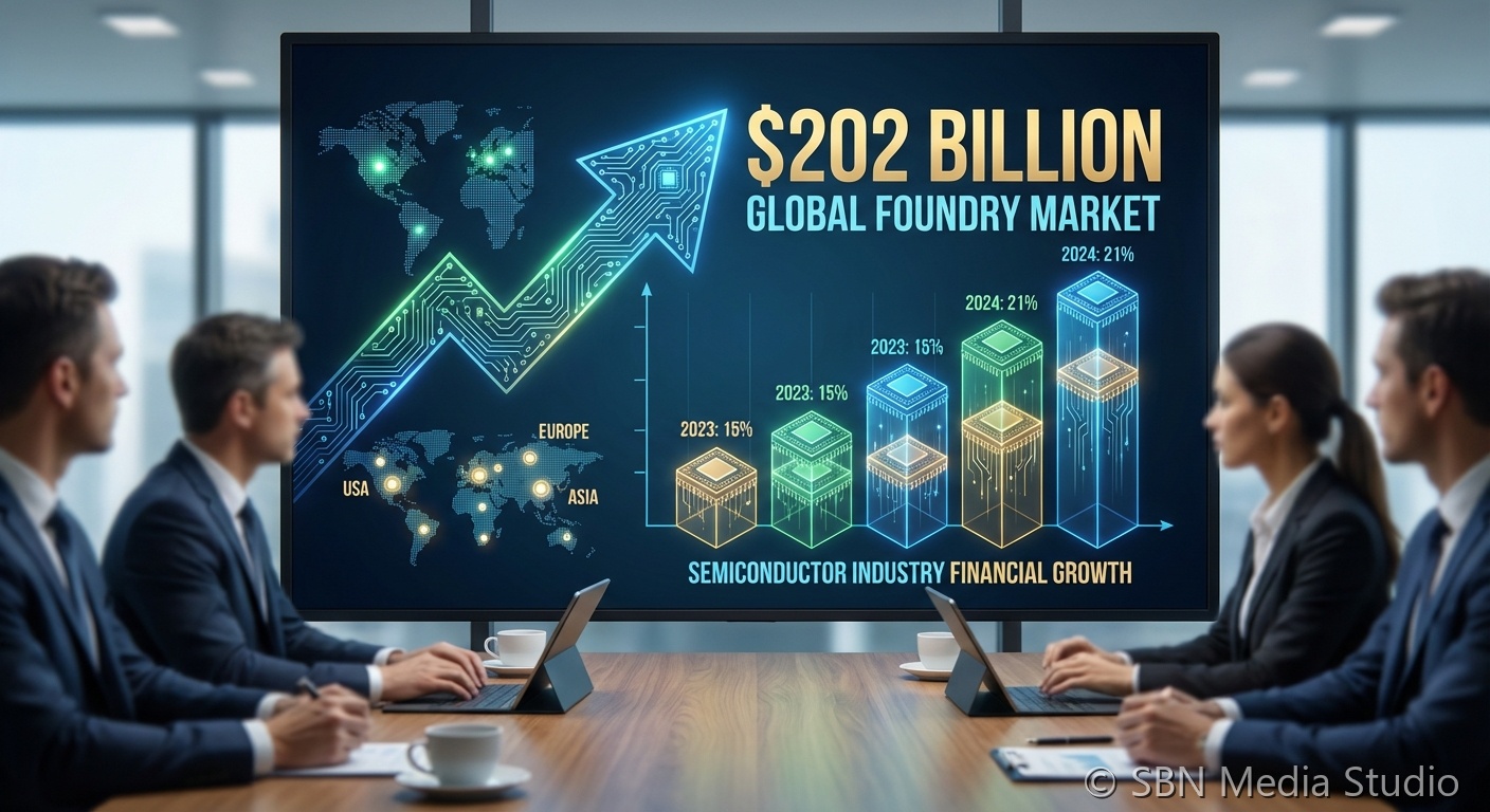 Global market analysis dashboard representing foundry market projections