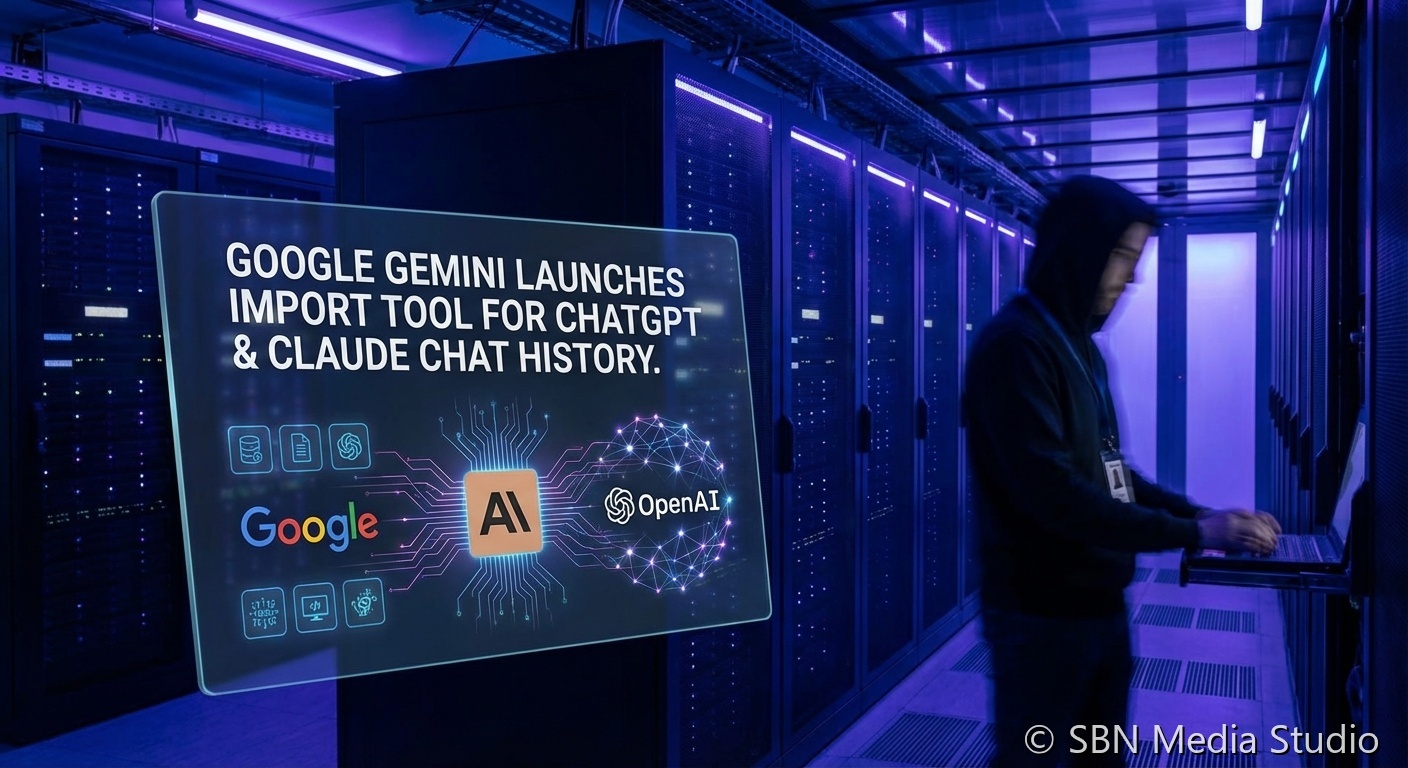 Google Gemini AI interface showing the Import Memory and Import Chat History tools for migrating from ChatGPT and Claude
