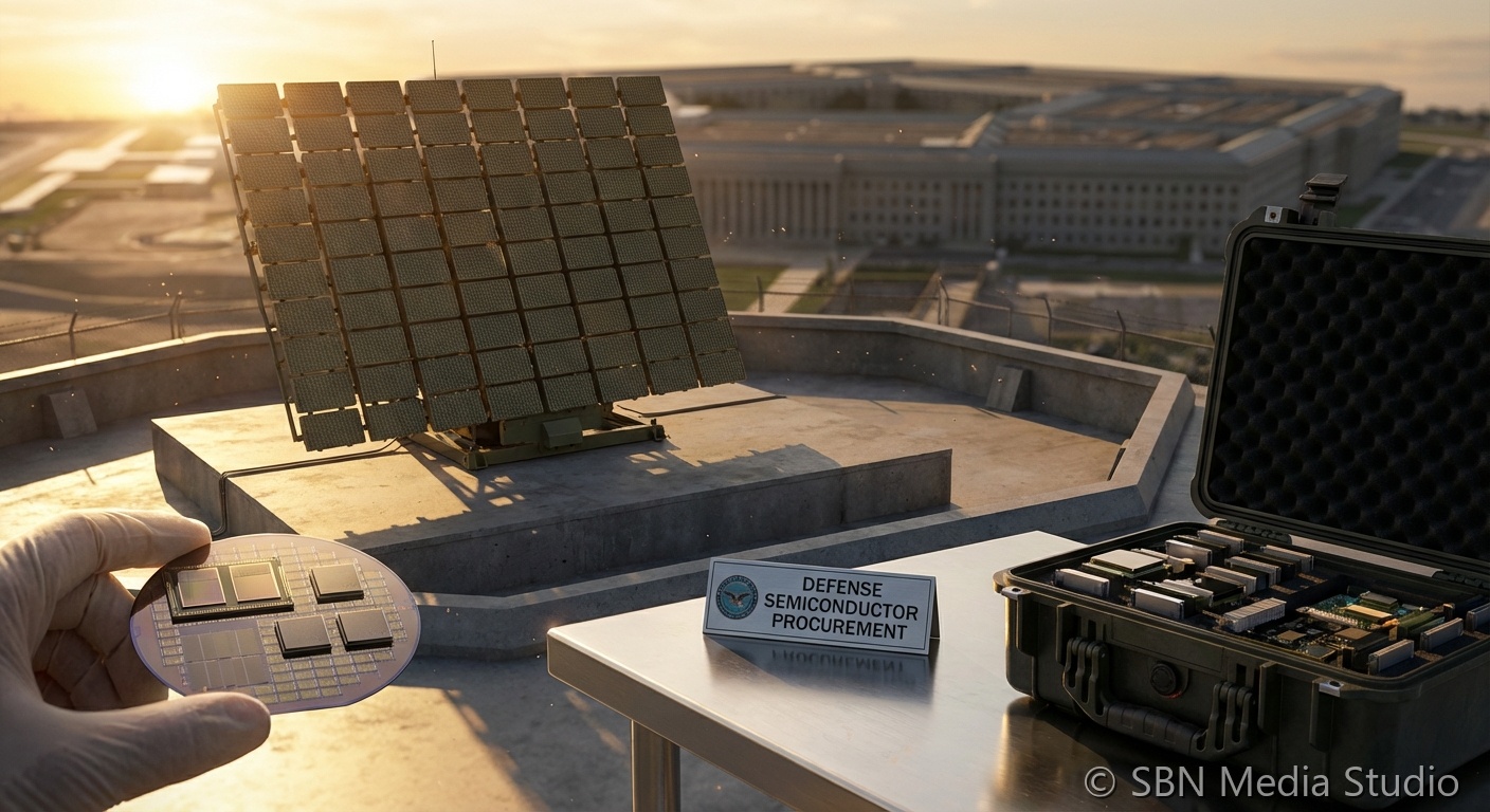 Military radar antenna defense system representing surging demand for defense semiconductors