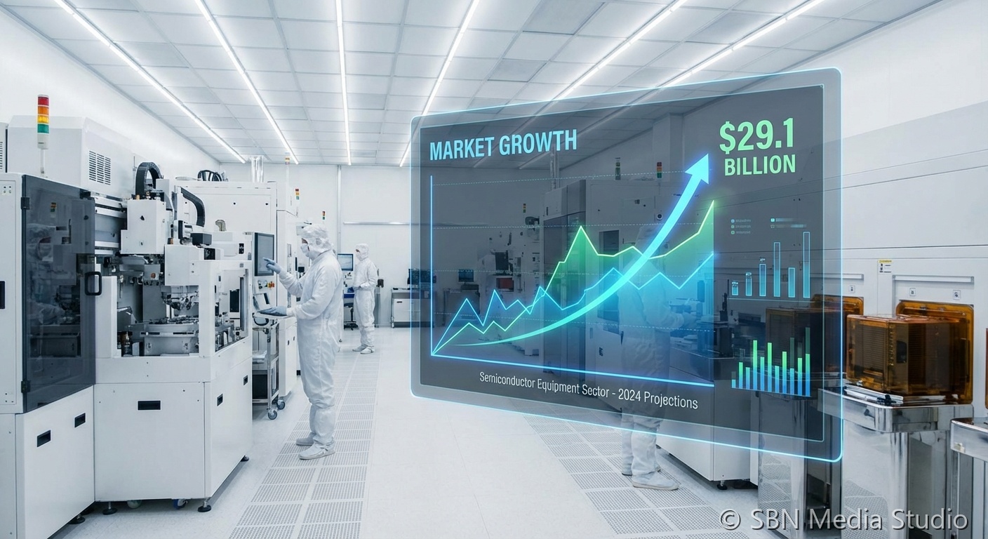 Financial market chart representing semiconductor stocks and market growth