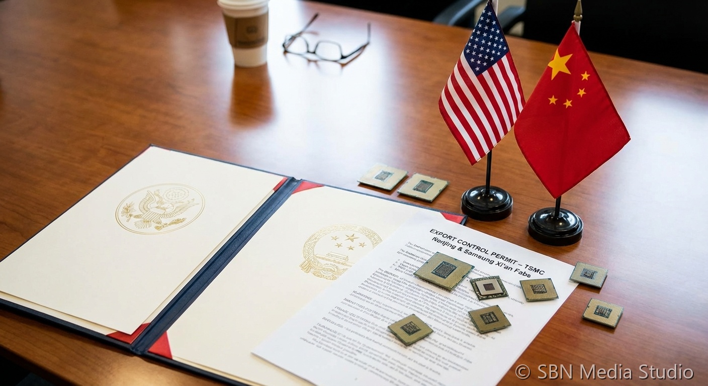 International trade and diplomacy representing U.S. semiconductor export controls